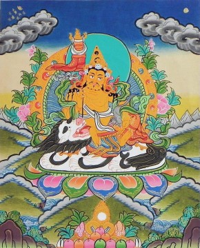 仏教徒 Painting - ジャンバラ タンカ仏教